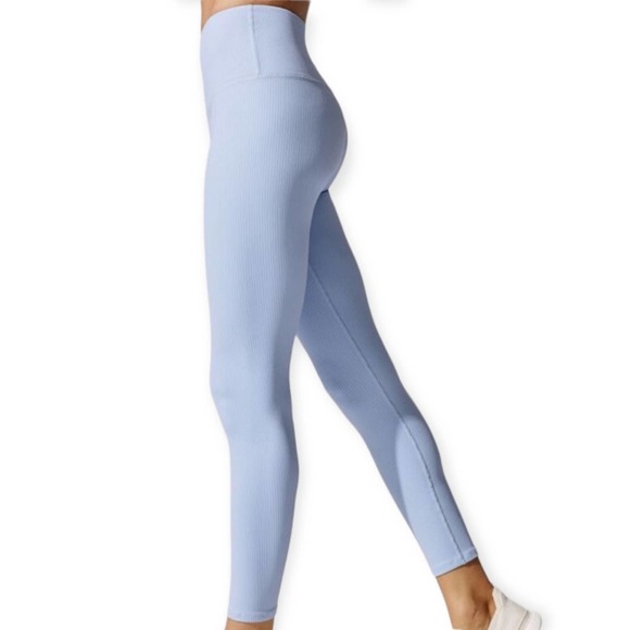 Carbon38 Pants - Carbon38 Ribbed Leggings Powder Blue Small Ultra High Rise 7/8 Rare Discontinued